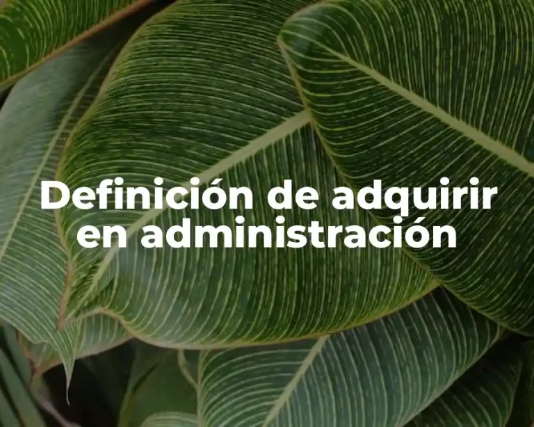 Definición de adquirir en administración