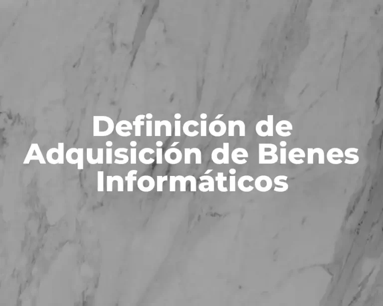 Definición de Adquisición de Bienes Informáticos