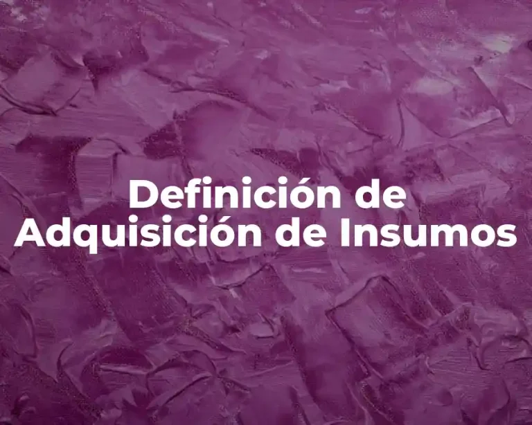 Definición de Adquisición de Insumos