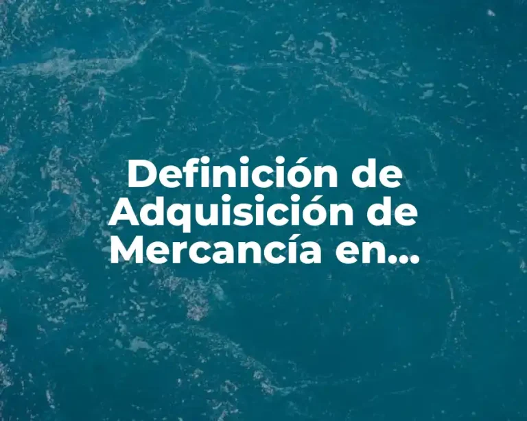 Definición de Adquisición de Mercancía en Contabilidad