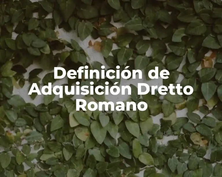 Definición de Adquisición Dretto Romano