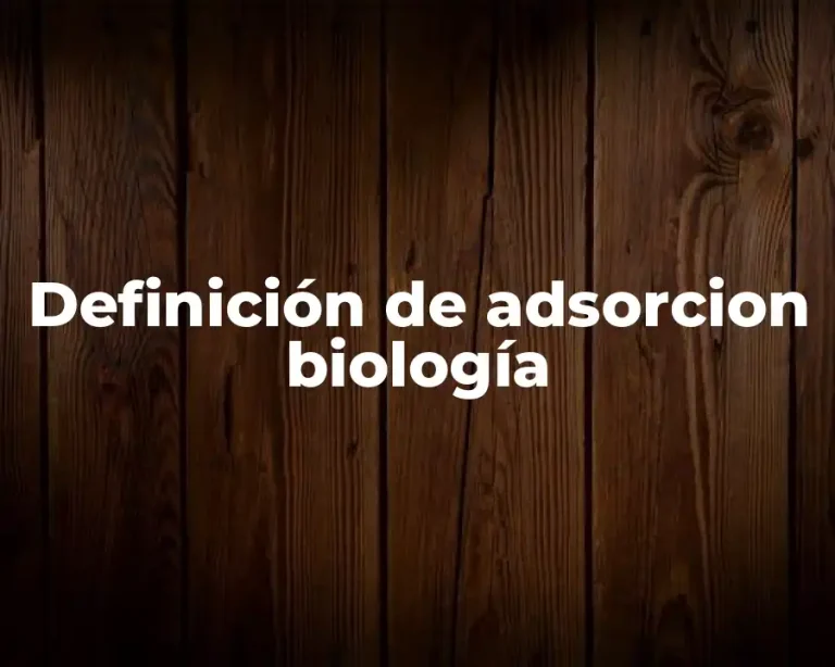 Definición de adsorcion biología