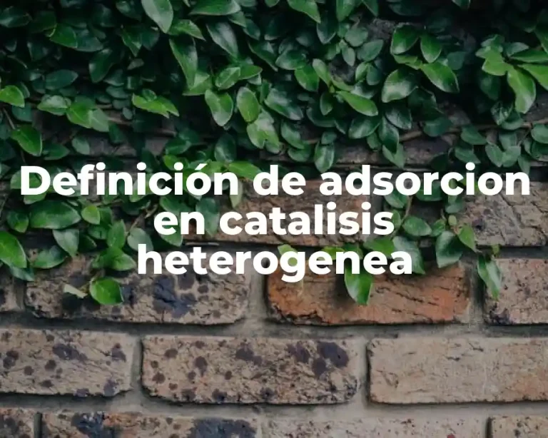 Definición de adsorcion en catalisis heterogenea