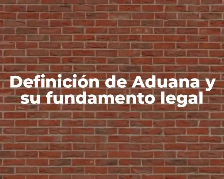 Definición de Aduana y su fundamento legal