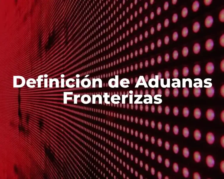 Definición de Aduanas Fronterizas