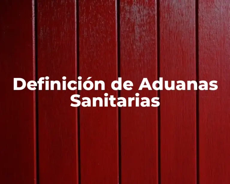Definición de Aduanas Sanitarias