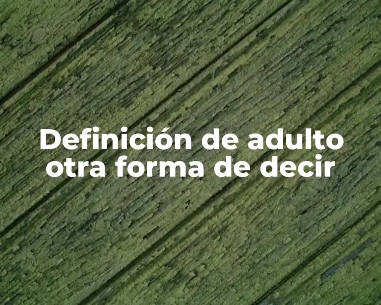 Definición de adulto otra forma de decir