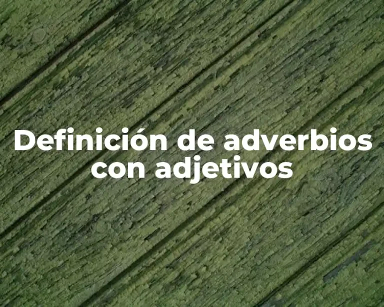 Definición de adverbios con adjetivos