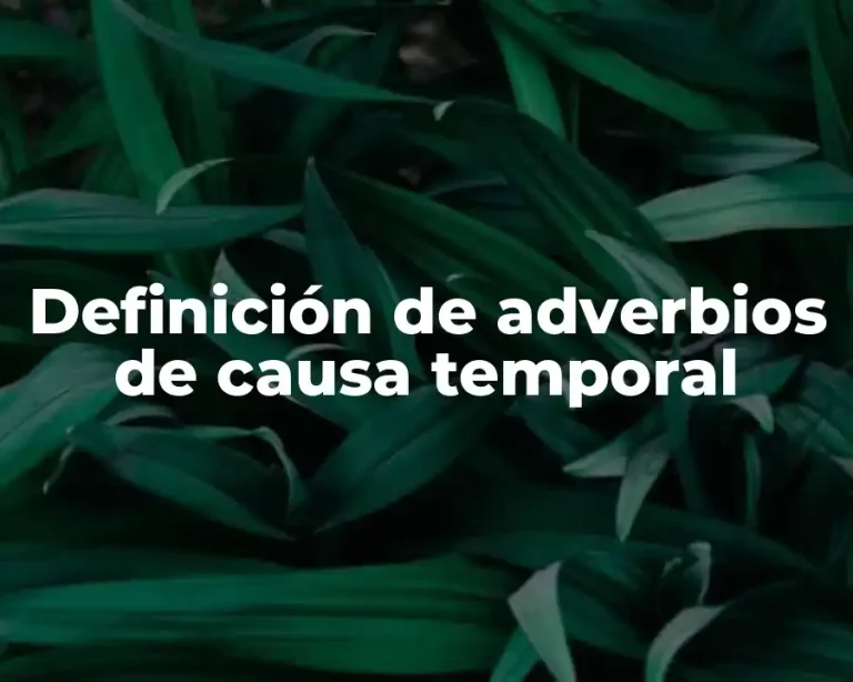Definición de adverbios de causa temporal