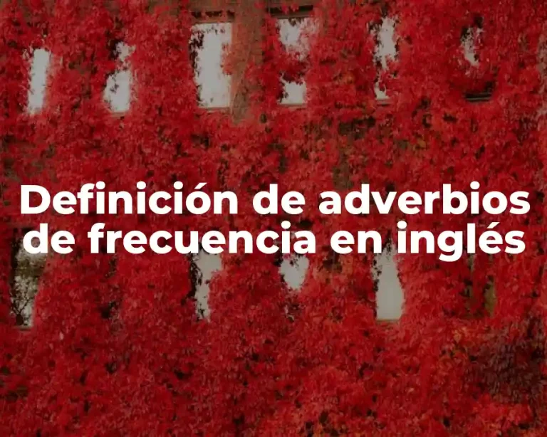 Definición de adverbios de frecuencia en inglés