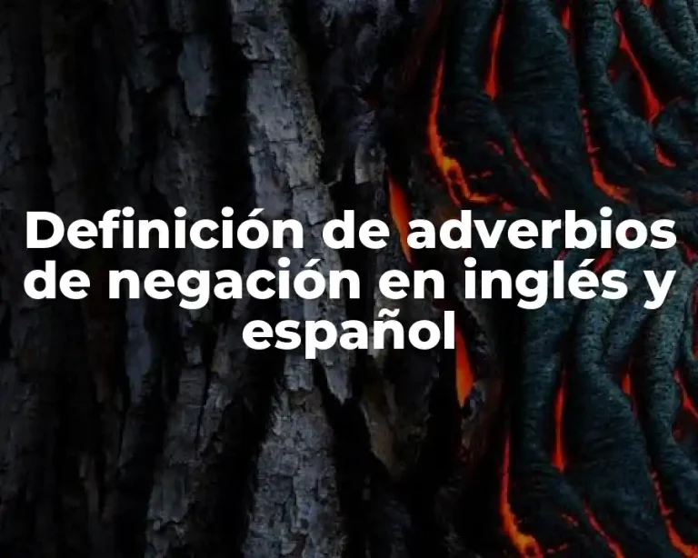 Definición de adverbios de negación en inglés y español