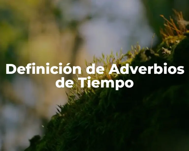 Definición de Adverbios de Tiempo
