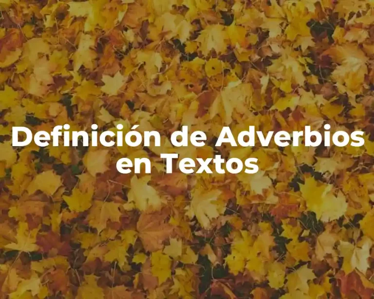 Definición de Adverbios en Textos