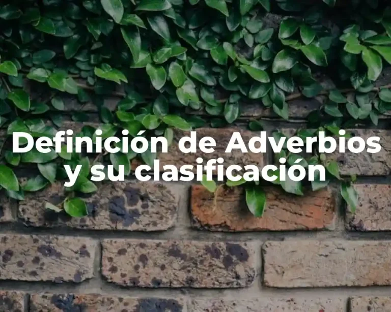 Definición de Adverbios y su clasificación
