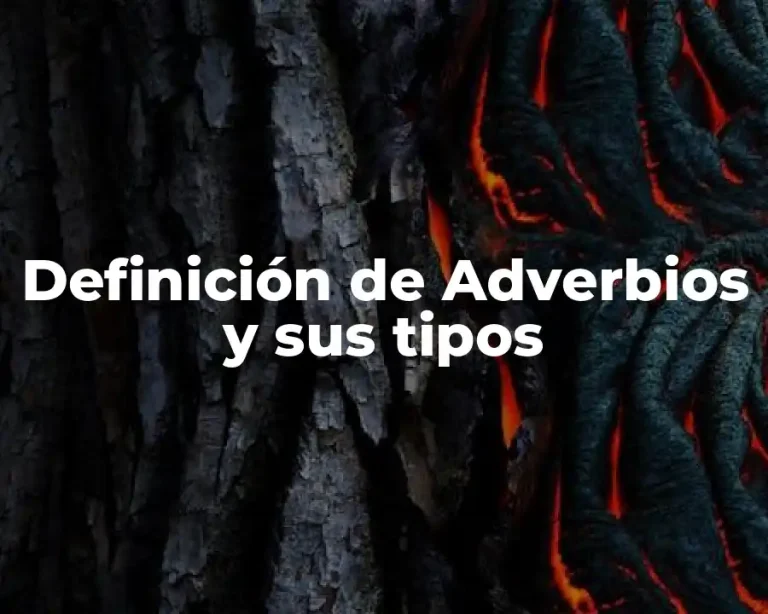 Definición de Adverbios y sus tipos