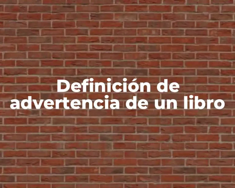 Definición de advertencia de un libro