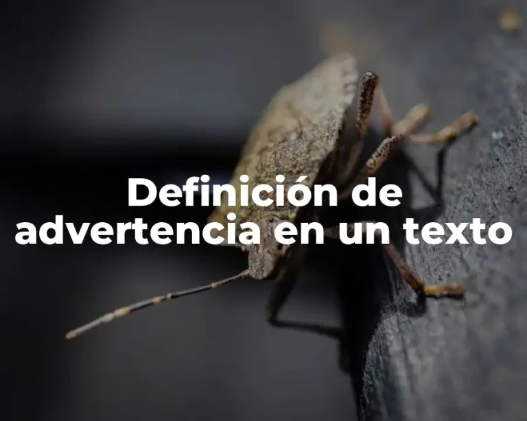 Definición de advertencia en un texto