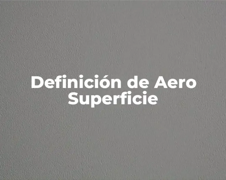 Definición de Aero Superficie