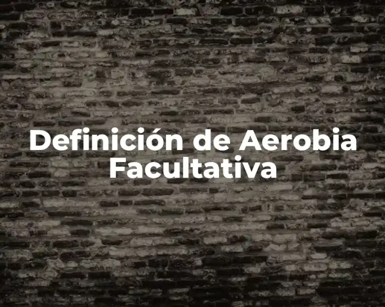 Definición de Aerobia Facultativa