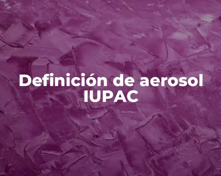 Definición de aerosol IUPAC