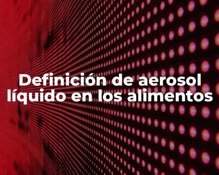 Definición de aerosol líquido en los alimentos