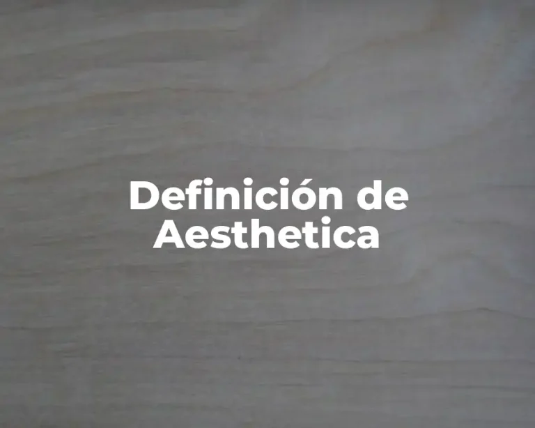 Definición de Aesthetica