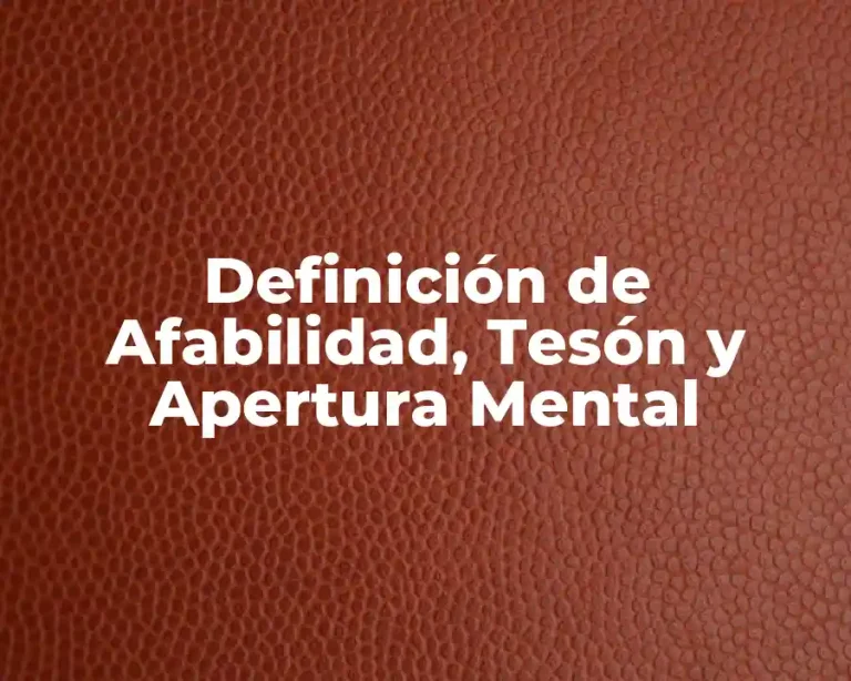 Definición de Afabilidad, Tesón y Apertura Mental