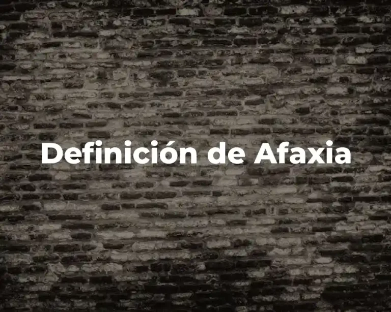 Definición de Afaxia
