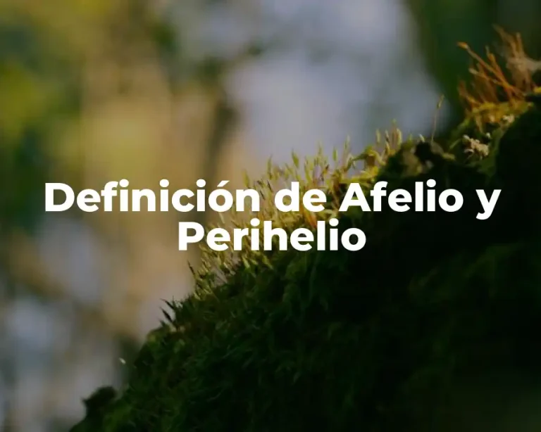 Definición de Afelio y Perihelio