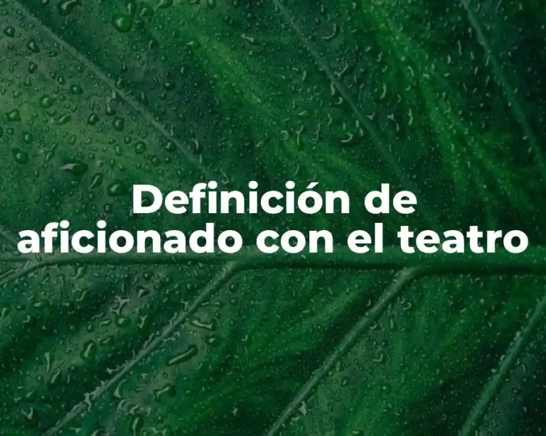 Definición de aficionado con el teatro