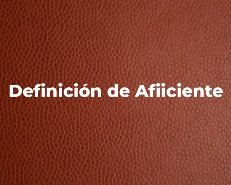Definición de Afiiciente