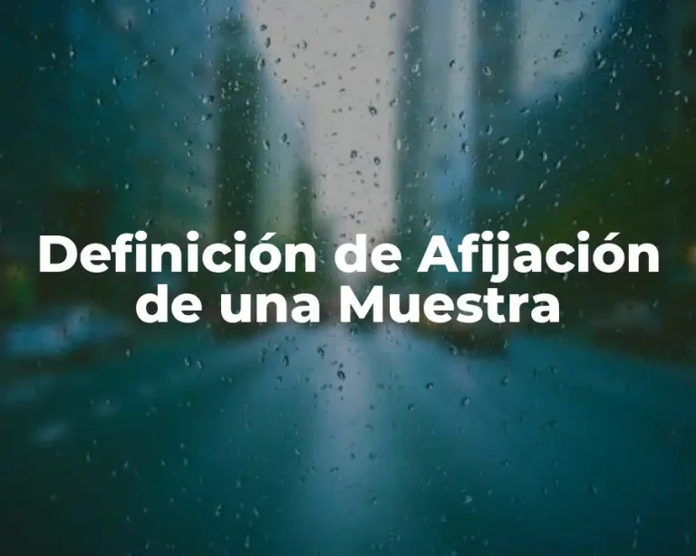 Definición de Afijación de una Muestra