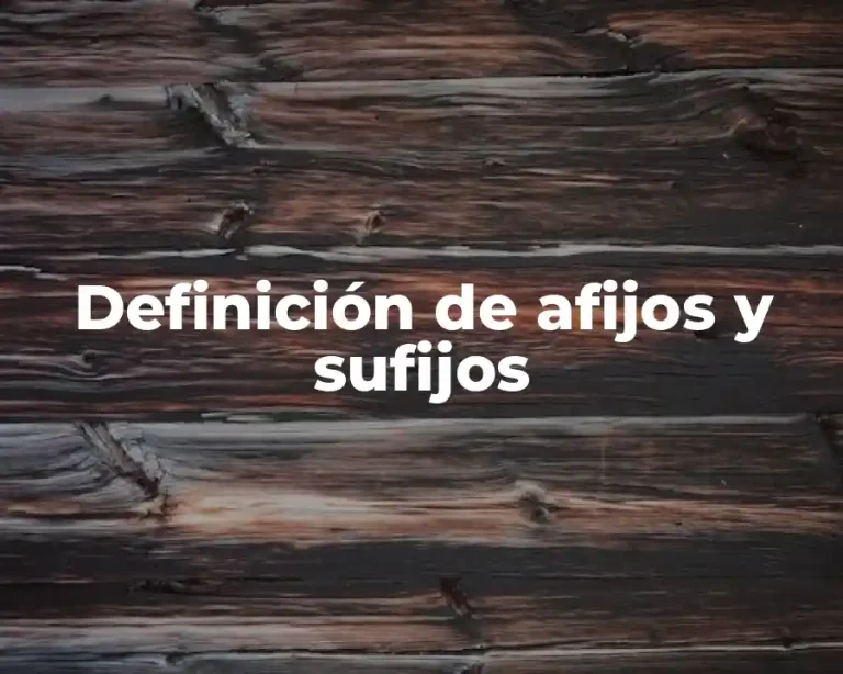 Definición de afijos y sufijos