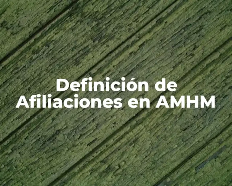 Definición de Afiliaciones en AMHM