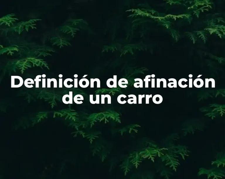 Definición de afinación de un carro