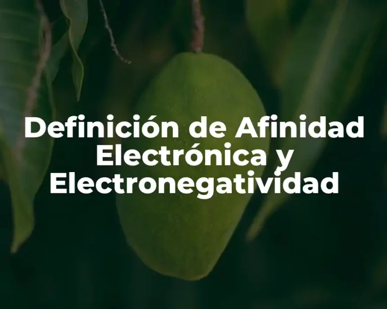 Definición de Afinidad Electrónica y Electronegatividad