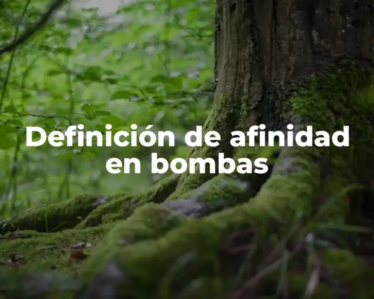 Definición de afinidad en bombas