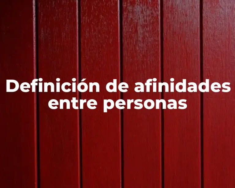 Definición de afinidades entre personas