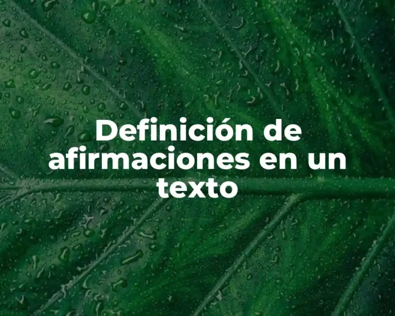 Definición de afirmaciones en un texto