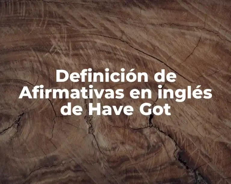 Definición de Afirmativas en inglés de Have Got