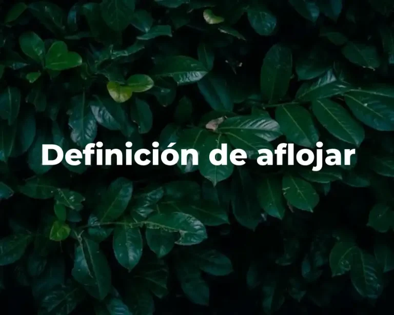 Definición de aflojar