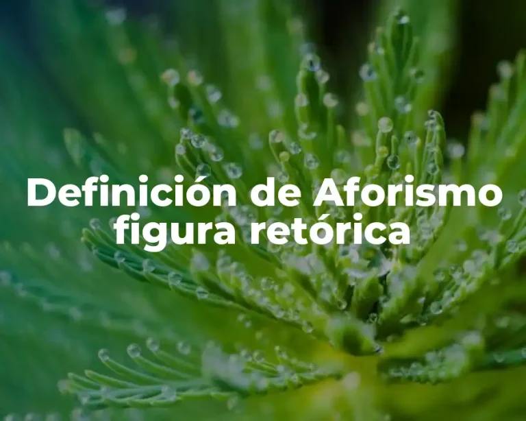 Definición de Aforismo figura retórica
