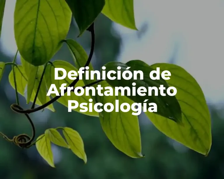 Definición de Afrontamiento Psicología