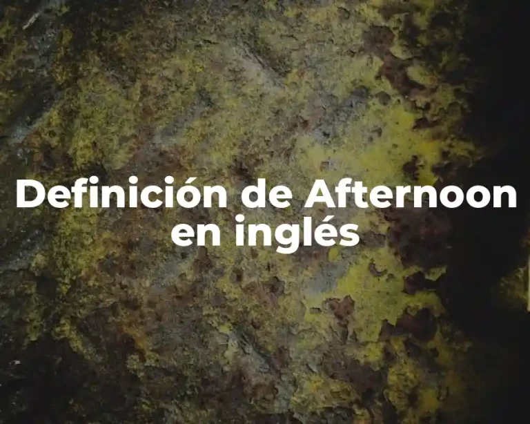 Definición de Afternoon en inglés