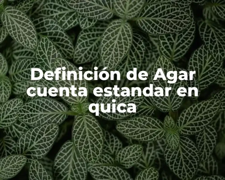 Definición de Agar cuenta estandar en quica