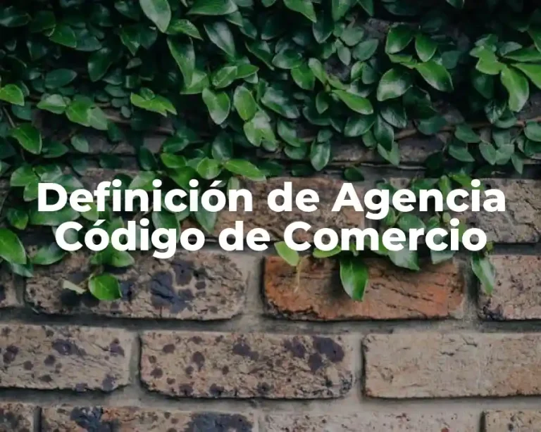 Definición de Agencia Código de Comercio