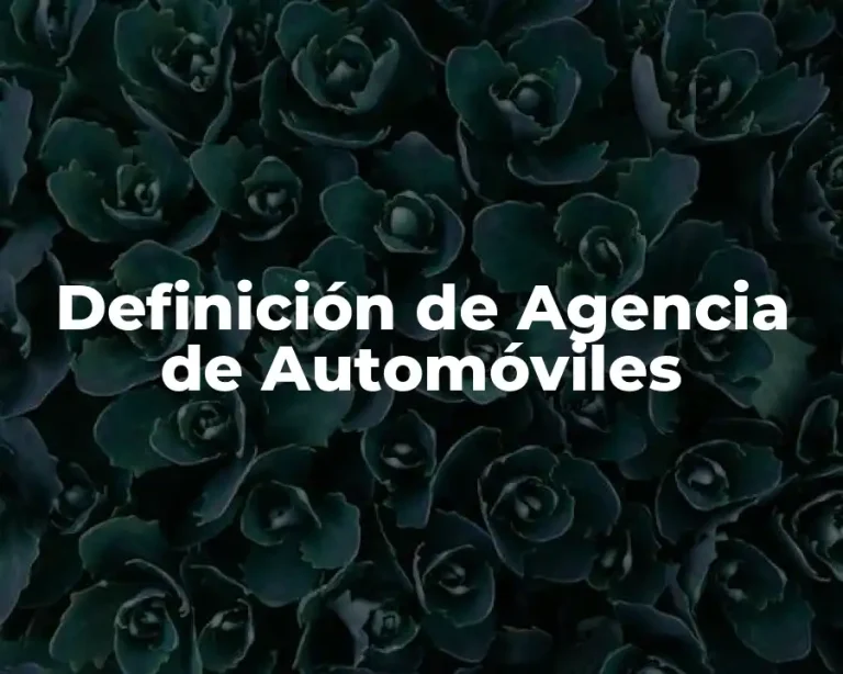 Definición de Agencia de Automóviles