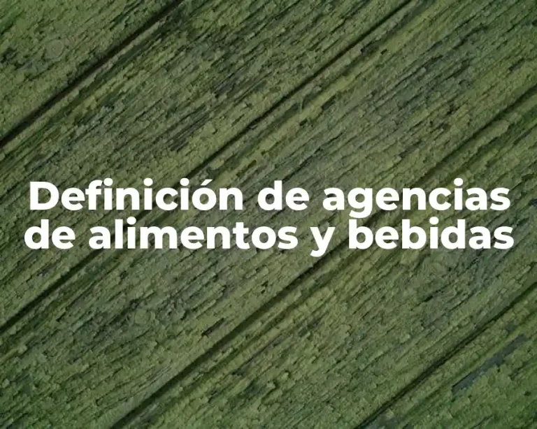 Definición de agencias de alimentos y bebidas