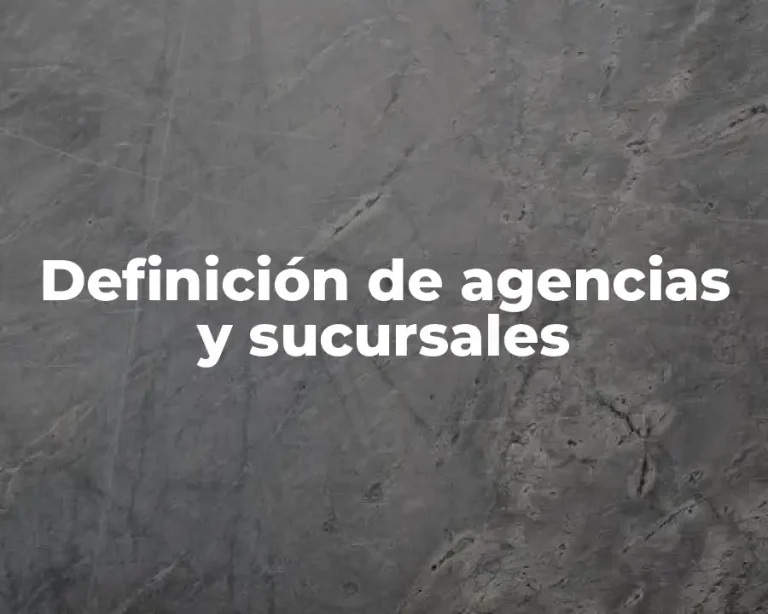 Definición de agencias y sucursales