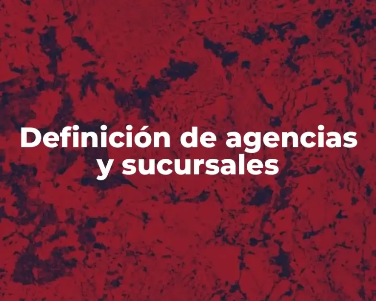 Definición de agencias y sucursales